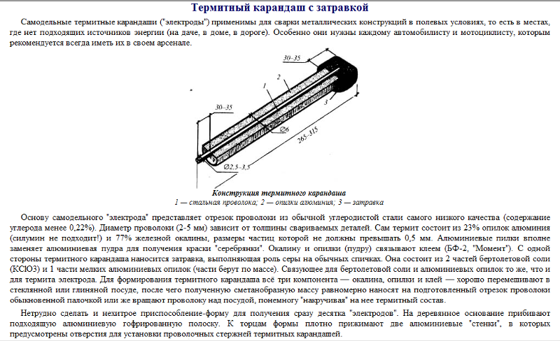 Сварочный карандаш