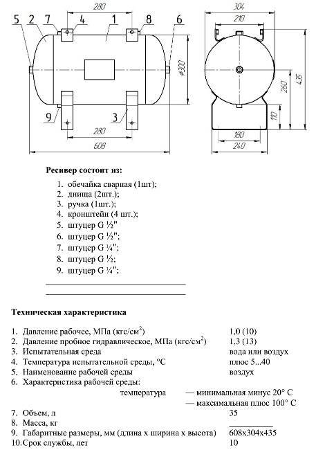 Ресивер для компрессора: назначение, параметры, виды оборудования