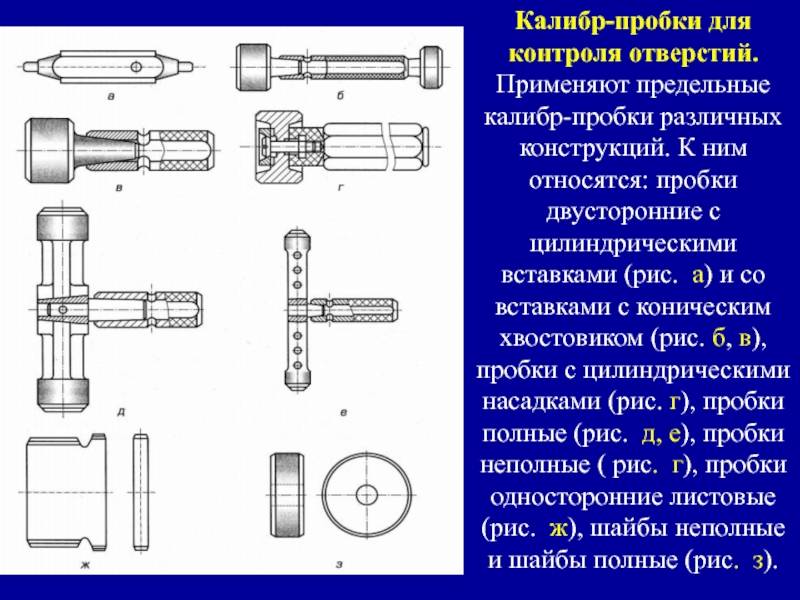 Калибр-пробка гладкая и резьбовая