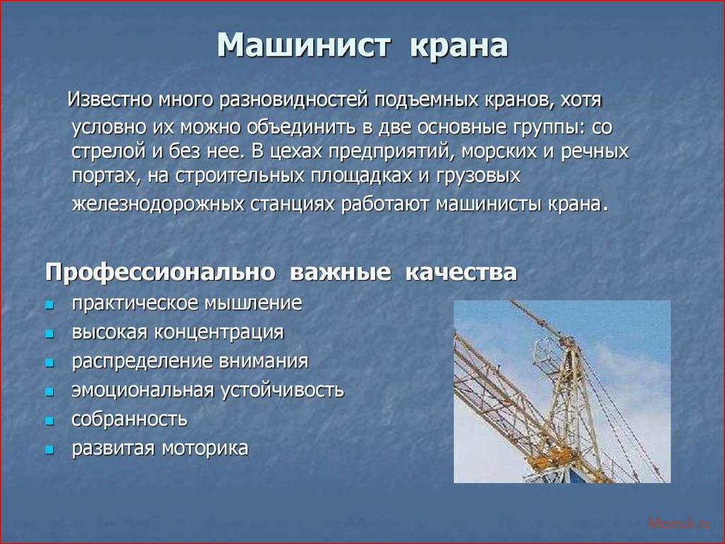 Описание, область применения, классификация башенных кранов