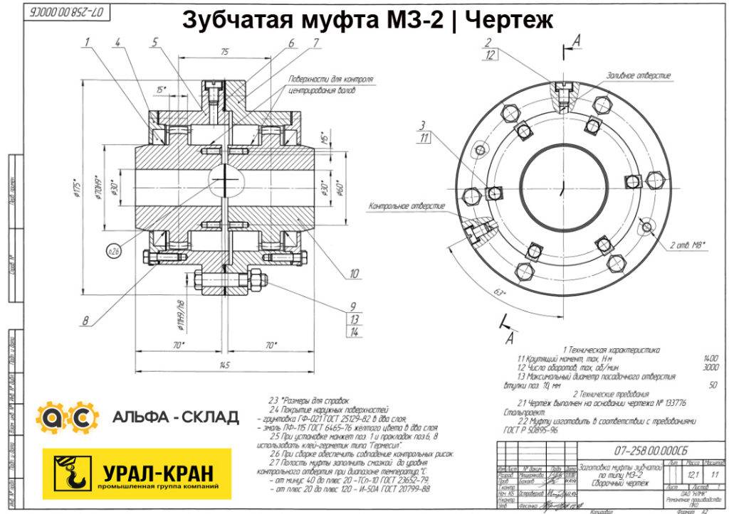 Зубчатая муфта: гост, чертеж, устройство