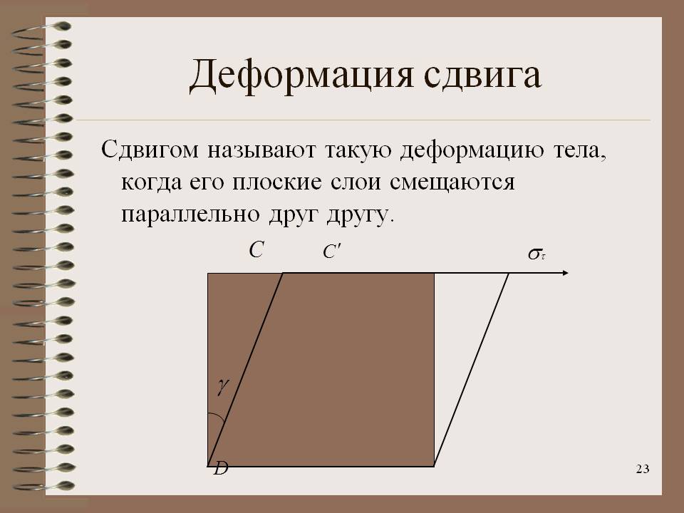 Деформация сдвига: определение, общие сведения, расчеты