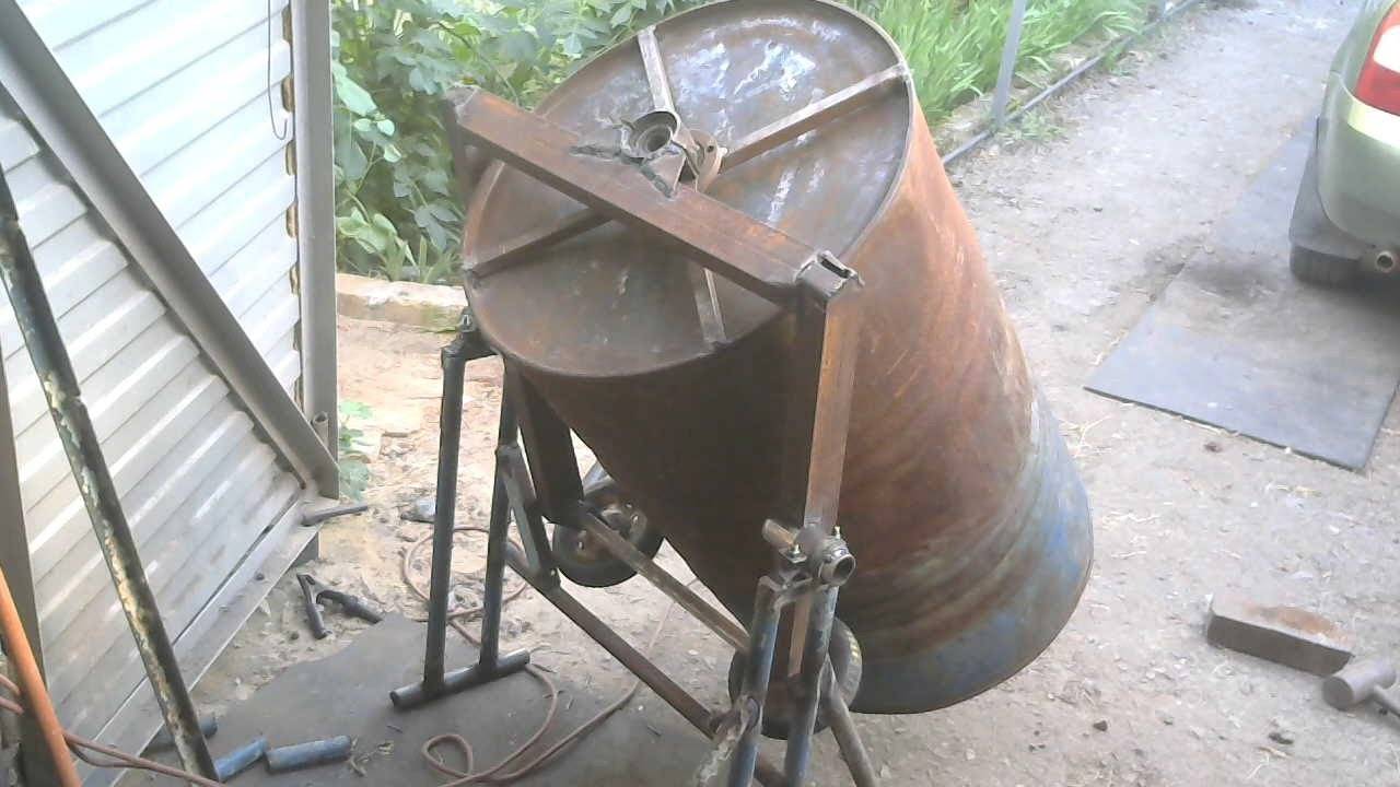 Инструкция: как сделать из бочки бетономешалку своими руками
