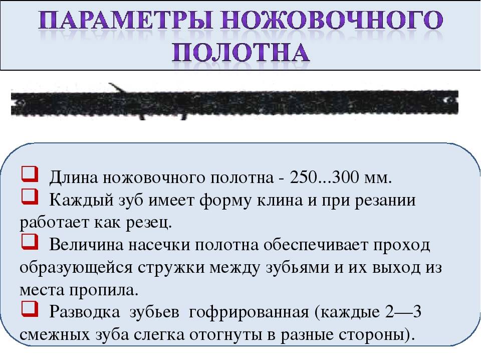 Виды полотен для ножовки по металлу