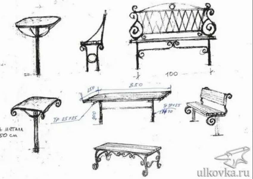 Скамейки для дачи из металла и дерева: эскизы, как сделать со спинкой и для кладбища
